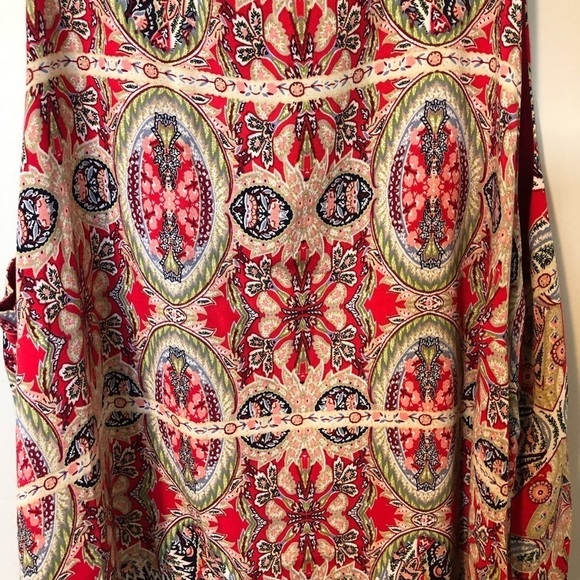 Lulus paisley red pattern swing dress medium - Picture 6 of 12
